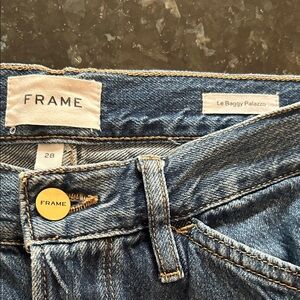Frame, Le Baggy Palazo Jeans, size 28, frayed hem